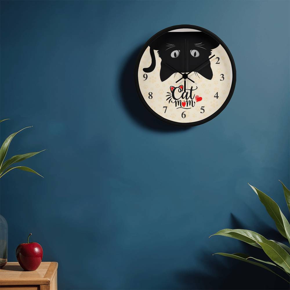 Wood Frame 10” Clock – Mom, Inspirational Wall Clock