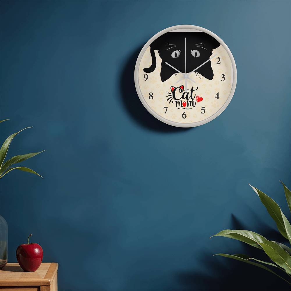Wood Frame 10” Clock – Mom, Inspirational Wall Clock