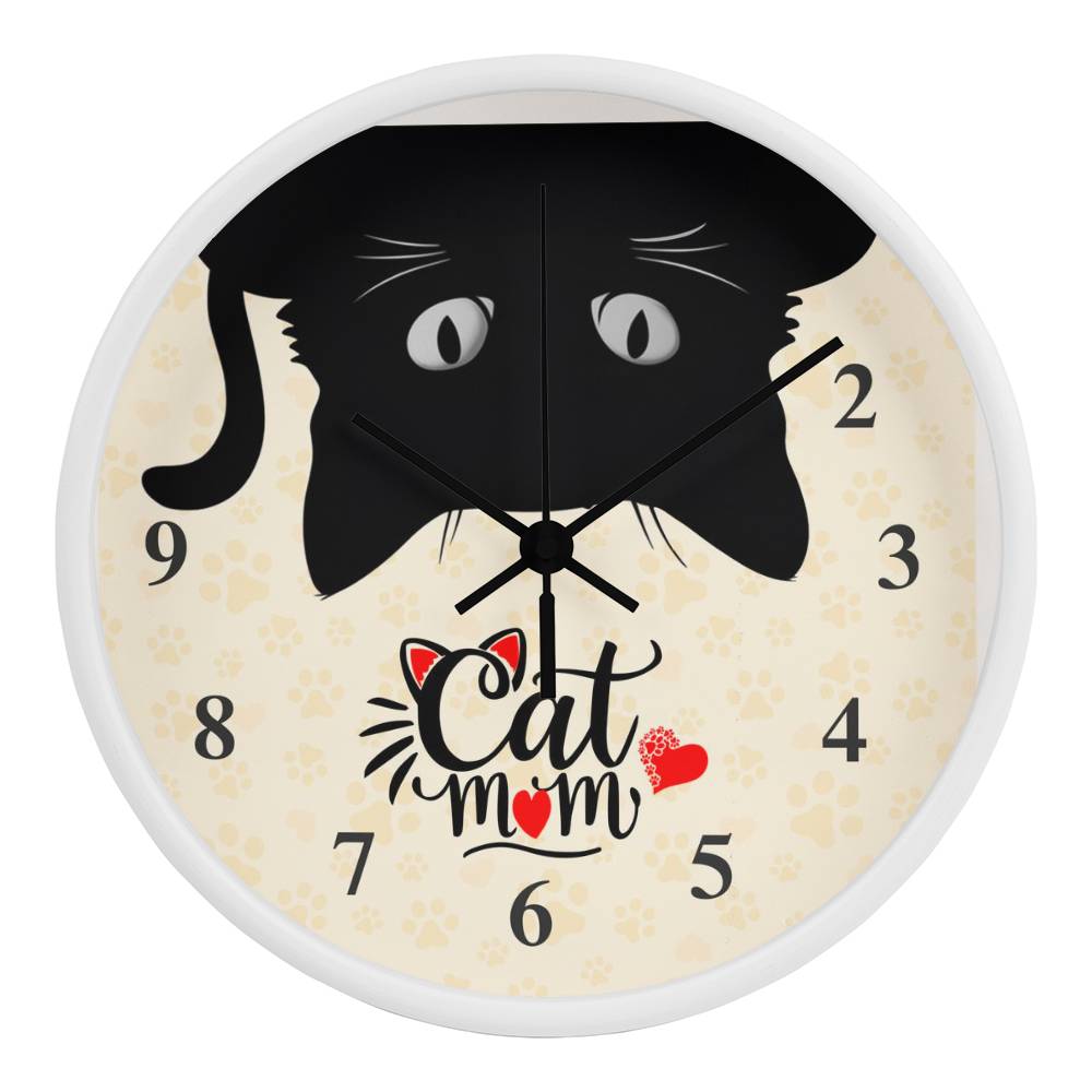 Wood Frame 10” Clock – Mom, Inspirational Wall Clock