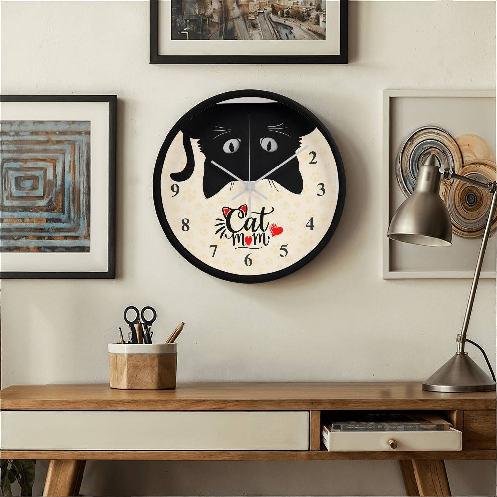 Wood Frame 10” Clock – Mom, Inspirational Wall Clock