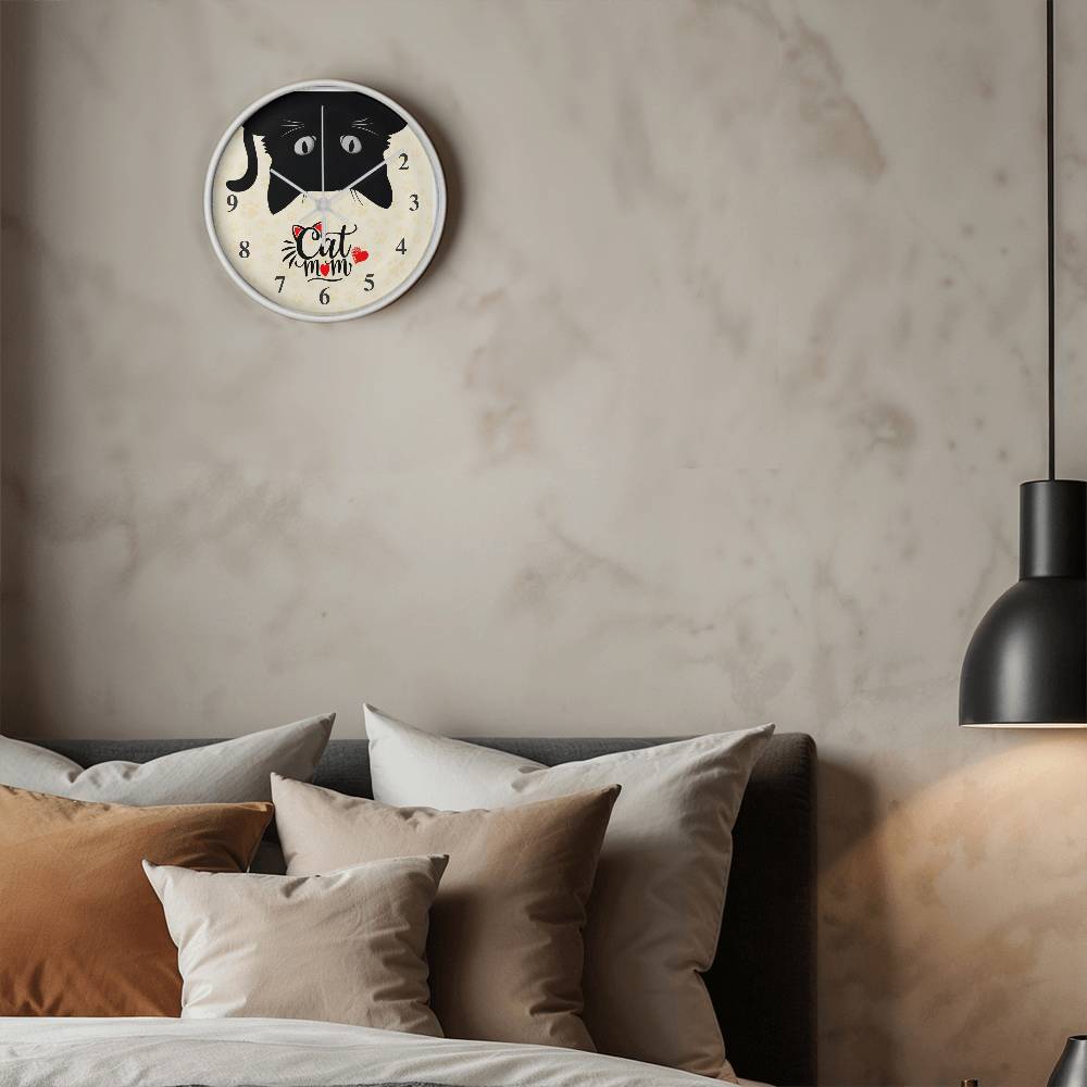 Wood Frame 10” Clock – Mom, Inspirational Wall Clock