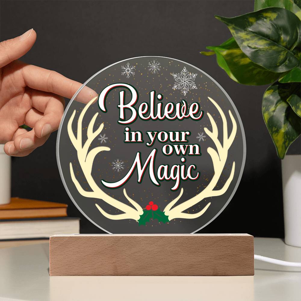 Acrylic Circle Plaque – Believe In Your Own Magic