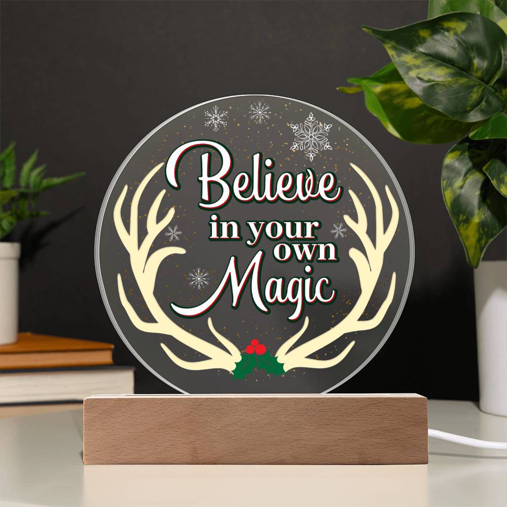 Acrylic Circle Plaque – Believe In Your Own Magic