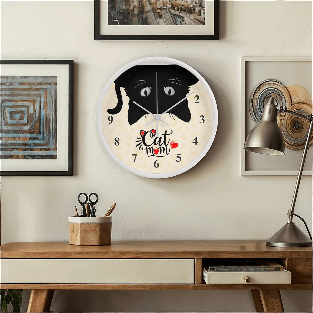 Wood Frame 10” Clock – Mom, Inspirational Wall Clock