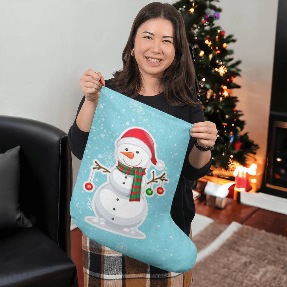 Giant Holiday Stocking – Snowman Design, Christmas Decor