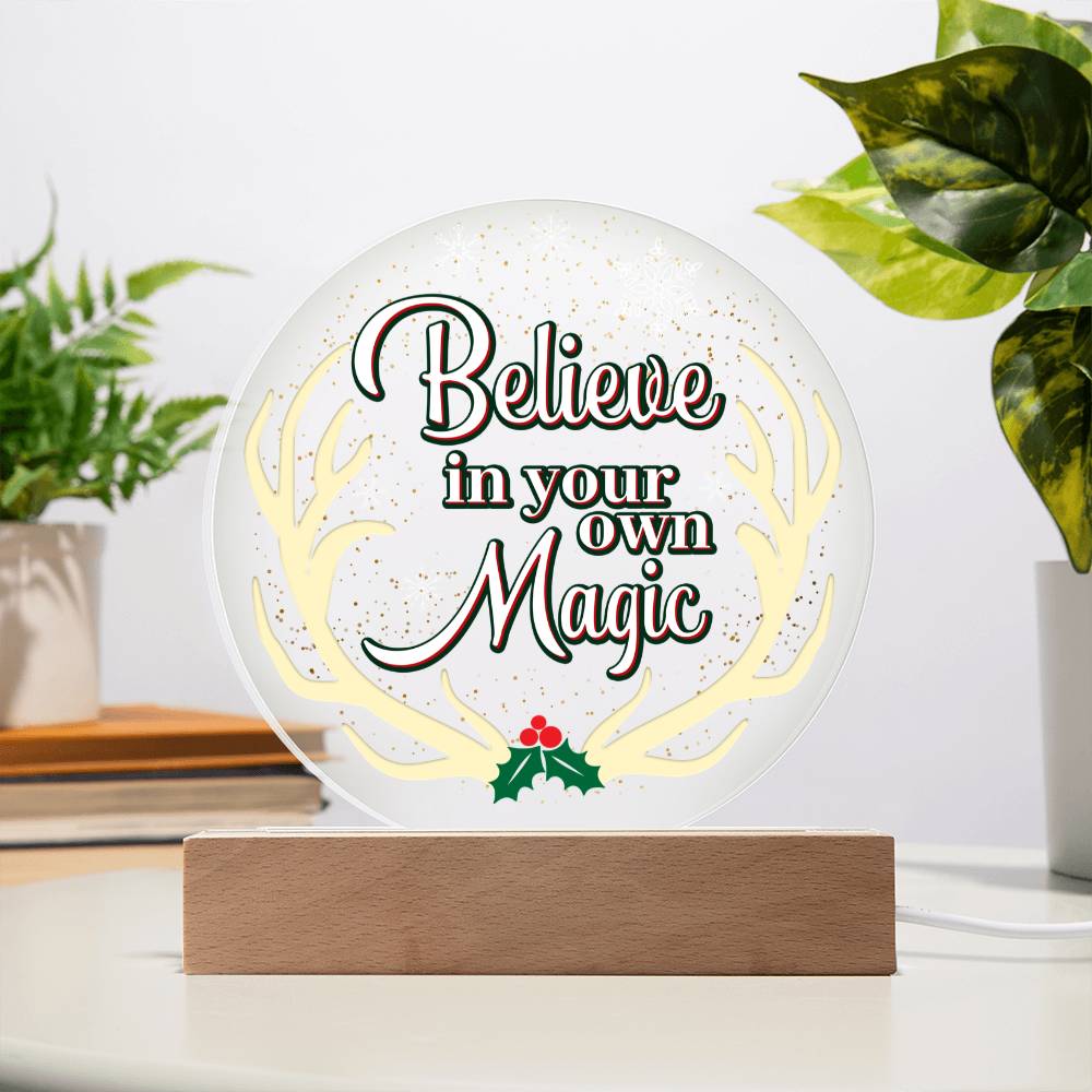Acrylic Circle Plaque – Believe In Your Own Magic