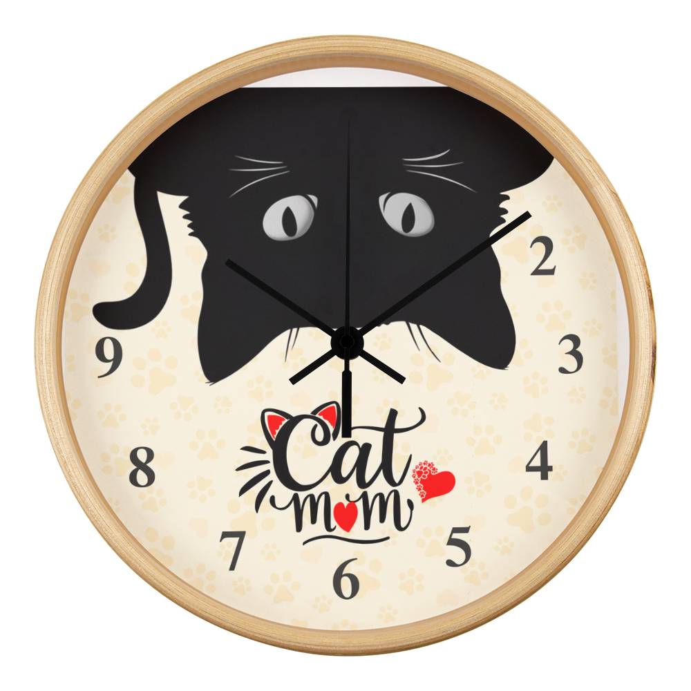 Wood Frame 10” Clock – Mom, Inspirational Wall Clock