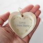 Ceramic Heart Ornament – “Love Lives Here”