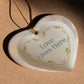 Ceramic Heart Ornament – “Love Lives Here”