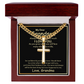 To My Grandson – Artisan Cross with Cuban Link Chain