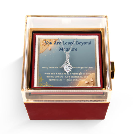 Alluring Beauty Necklace with Rotating Rose Gift Box