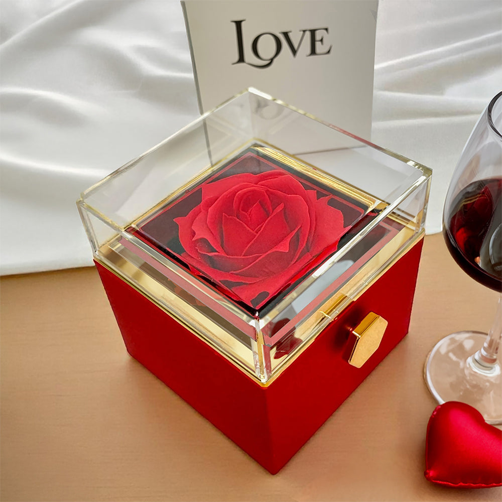 Alluring Beauty Necklace with Rotating Rose Gift Box