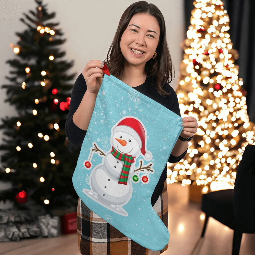 Giant Holiday Stocking – Snowman Design, Christmas Decor