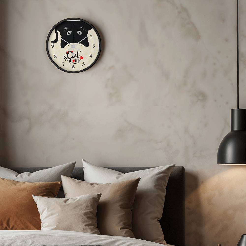 Wood Frame 10” Clock – Mom, Inspirational Wall Clock