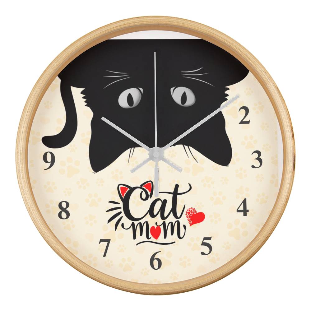 Wood Frame 10” Clock – Mom, Inspirational Wall Clock