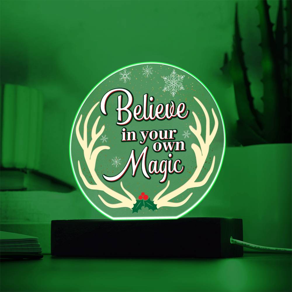 Acrylic Circle Plaque – Believe In Your Own Magic