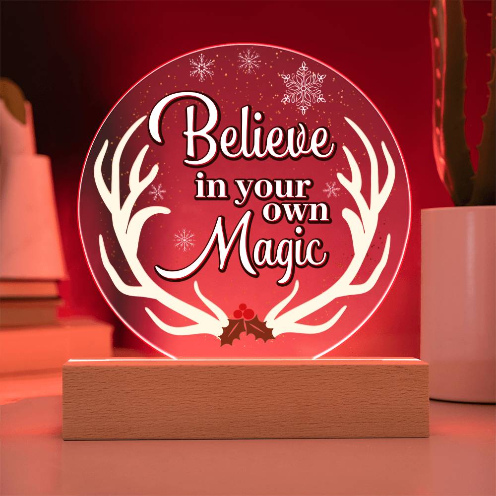 Acrylic Circle Plaque – Believe In Your Own Magic