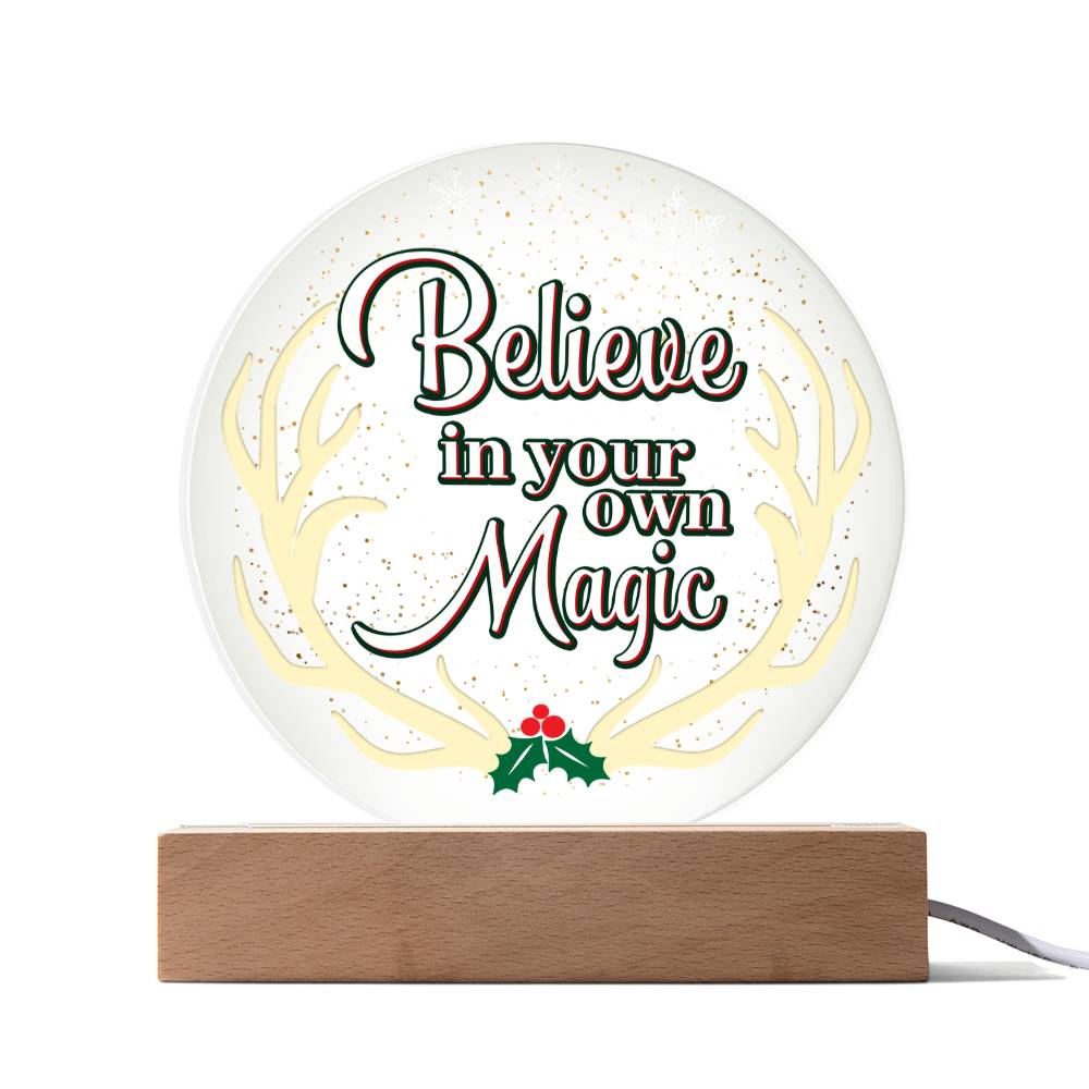 Acrylic Circle Plaque – Believe In Your Own Magic